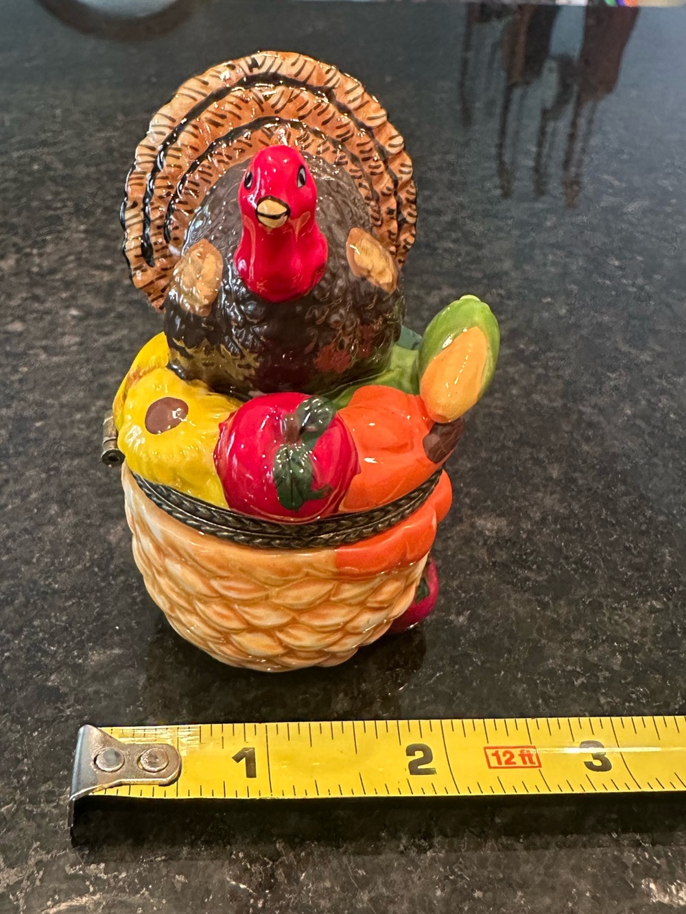 Ceramic Turkey / Thanksgiving Trinket Box / Limoges like box